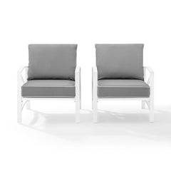 Crosley Kaplan 2pc Outdoor Metal Armchair Set - KO60013 - The Home Selection