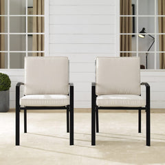 Crosley Kaplan 2pc Outdoor Metal Dining Chair Set - KO60025BZ - The Home Selection