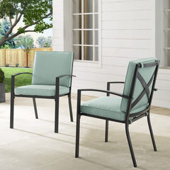 Crosley Kaplan 2pc Outdoor Metal Dining Chair Set - KO60025BZ - The Home Selection