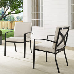Crosley Kaplan 2pc Outdoor Metal Dining Chair Set - KO60025BZ - The Home Selection