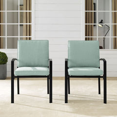 Crosley Kaplan 2pc Outdoor Metal Dining Chair Set - KO60025BZ - The Home Selection