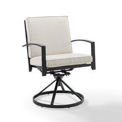 Crosley Kaplan 2pc Outdoor Metal Dining Swivel Chair Set - KO60026BZ - The Home Selection