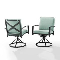 Crosley Kaplan 2pc Outdoor Metal Dining Swivel Chair Set - KO60026BZ - The Home Selection