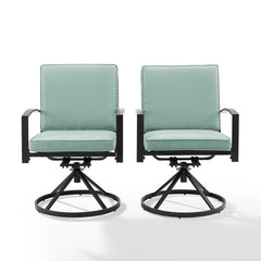 Crosley Kaplan 2pc Outdoor Metal Dining Swivel Chair Set - KO60026BZ - The Home Selection