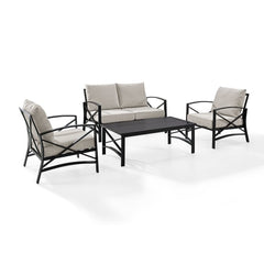 Crosley Kaplan 4pc Outdoor Conversation Set - KO60009BZ - The Home Selection