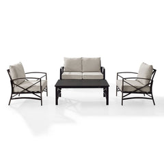 Crosley Kaplan 4pc Outdoor Conversation Set - KO60009BZ - The Home Selection
