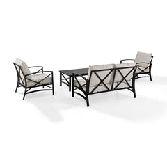Crosley Kaplan 4pc Outdoor Conversation Set - KO60009BZ - The Home Selection