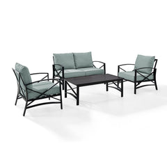 Crosley Kaplan 4pc Outdoor Conversation Set - KO60009BZ - The Home Selection