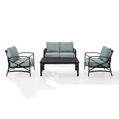 Crosley Kaplan 4pc Outdoor Conversation Set - KO60009BZ - The Home Selection