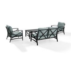 Crosley Kaplan 4pc Outdoor Conversation Set - KO60009BZ - The Home Selection