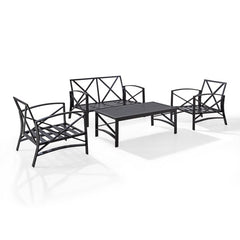 Crosley Kaplan 4pc Outdoor Conversation Set - KO60009BZ - The Home Selection