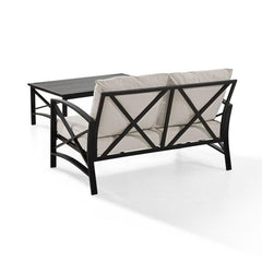 Crosley Kaplan 50 Inch 2pc Outdoor Metal Conversation Set - KO60010BZ - The Home Selection