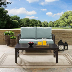 Crosley Kaplan 50 Inch 2pc Outdoor Metal Conversation Set - KO60010BZ - The Home Selection