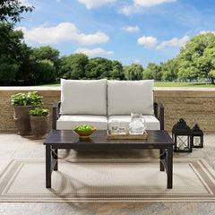 Crosley Kaplan 50 Inch 2pc Outdoor Metal Conversation Set - KO60010BZ - The Home Selection