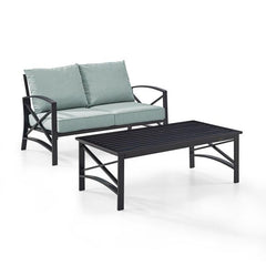Crosley Kaplan 50 Inch 2pc Outdoor Metal Conversation Set - KO60010BZ - The Home Selection