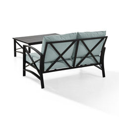 Crosley Kaplan 50 Inch 2pc Outdoor Metal Conversation Set - KO60010BZ - The Home Selection