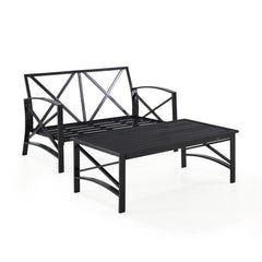 Crosley Kaplan 50 Inch 2pc Outdoor Metal Conversation Set - KO60010BZ - The Home Selection