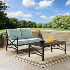 Crosley Kaplan 50 Inch 2pc Outdoor Metal Conversation Set - KO60010BZ - The Home Selection