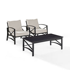 Crosley Kaplan 50 Inch 3pc Outdoor Metal Armchair Set - KO60012BZ - The Home Selection