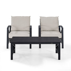 Crosley Kaplan 50 Inch 3pc Outdoor Metal Armchair Set - KO60012BZ - The Home Selection