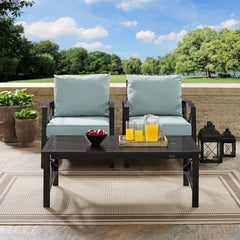 Crosley Kaplan 50 Inch 3pc Outdoor Metal Armchair Set - KO60012BZ - The Home Selection