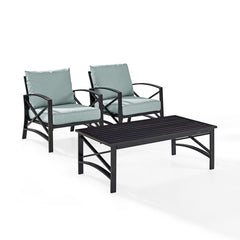 Crosley Kaplan 50 Inch 3pc Outdoor Metal Armchair Set - KO60012BZ - The Home Selection
