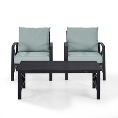 Crosley Kaplan 50 Inch 3pc Outdoor Metal Armchair Set - KO60012BZ - The Home Selection