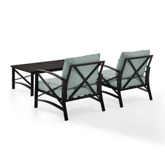 Crosley Kaplan 50 Inch 3pc Outdoor Metal Armchair Set - KO60012BZ - The Home Selection