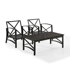 Crosley Kaplan 50 Inch 3pc Outdoor Metal Armchair Set - KO60012BZ - The Home Selection