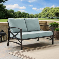 Crosley Kaplan 54 Inch Outdoor Metal Loveseat - KO60008 - The Home Selection