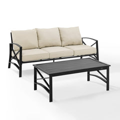 Crosley Kaplan 79 Inch 2pc Outdoor Metal Sofa Set - KO60029WH - The Home Selection