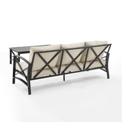 Crosley Kaplan 79 Inch 2pc Outdoor Metal Sofa Set - KO60029WH - The Home Selection