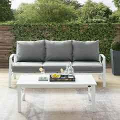 Crosley Kaplan 79 Inch 2pc Outdoor Metal Sofa Set - KO60029WH - The Home Selection