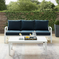Crosley Kaplan 79 Inch 2pc Outdoor Metal Sofa Set - KO60029WH - The Home Selection