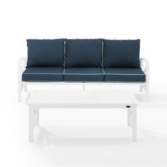 Crosley Kaplan 79 Inch 2pc Outdoor Metal Sofa Set - KO60029WH - The Home Selection