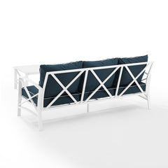 Crosley Kaplan 79 Inch 2pc Outdoor Metal Sofa Set - KO60029WH - The Home Selection