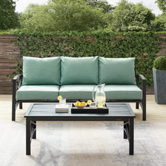 Crosley Kaplan 79 Inch 2pc Outdoor Metal Sofa Set - KO60029WH - The Home Selection