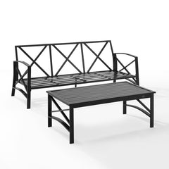 Crosley Kaplan 79 Inch 2pc Outdoor Metal Sofa Set - KO60029WH - The Home Selection