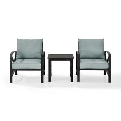 Crosley Kaplan 98 Inch 3pc Outdoor Metal Armchair Set - KO60016BZ - The Home Selection