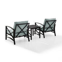 Crosley Kaplan 98 Inch 3pc Outdoor Metal Armchair Set - KO60016BZ - The Home Selection