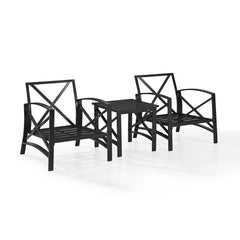 Crosley Kaplan 98 Inch 3pc Outdoor Metal Armchair Set - KO60016BZ - The Home Selection