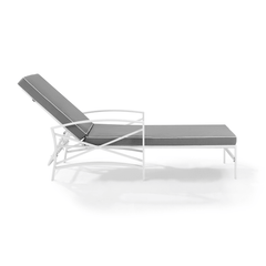 Crosley Kaplan Outdoor Metal Chaise Lounge - KO60018WH - The Home Selection