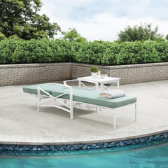 Crosley Kaplan Outdoor Metal Chaise Lounge - KO60018WH - The Home Selection