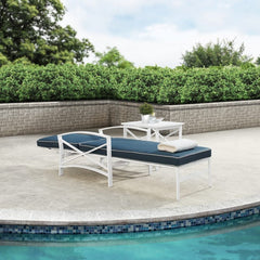 Crosley Kaplan Outdoor Metal Chaise Lounge - KO60018WH - The Home Selection