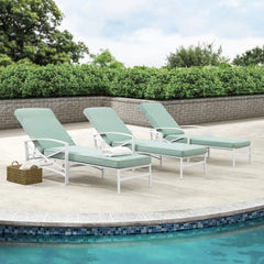 Crosley Kaplan Outdoor Metal Chaise Lounge - KO60018WH - The Home Selection