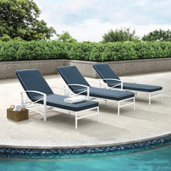 Crosley Kaplan Outdoor Metal Chaise Lounge - KO60018WH - The Home Selection