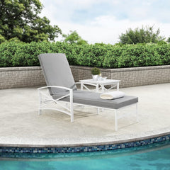 Crosley Kaplan Outdoor Metal Chaise Lounge - KO60018WH - The Home Selection