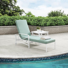 Crosley Kaplan Outdoor Metal Chaise Lounge - KO60018WH - The Home Selection