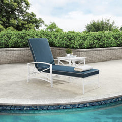 Crosley Kaplan Outdoor Metal Chaise Lounge - KO60018WH - The Home Selection