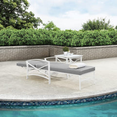 Crosley Kaplan Outdoor Metal Chaise Lounge - KO60018WH - The Home Selection